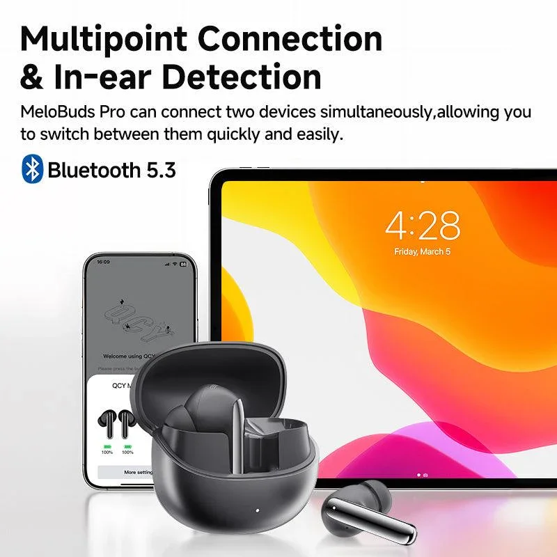 QCY MeloBuds Pro Wireless Earbuds, 46dB Hybrid ANC, Hi-Res & LDAC - Image 10
